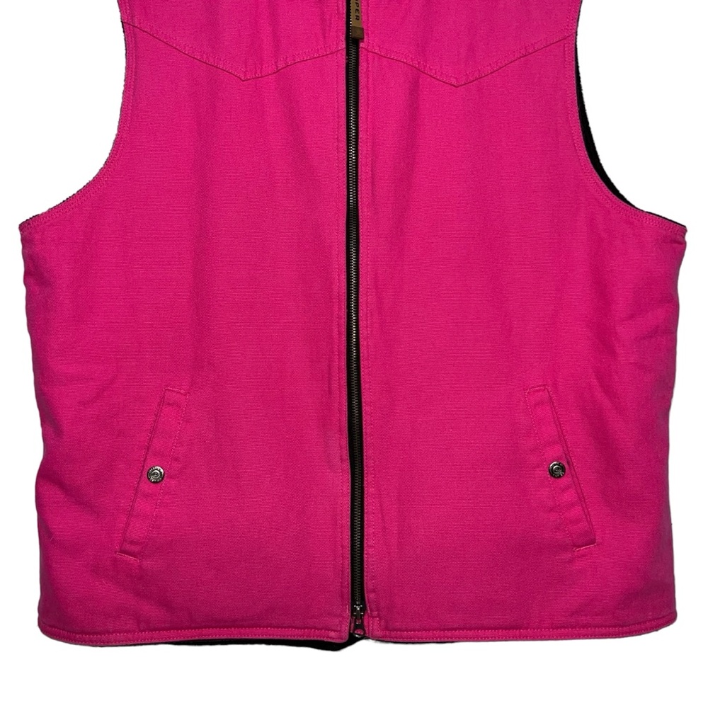 ROPER Houston Rodeo Livestock Committee Pink Canvas Quilt Fleece Vest - Picture 6 of 13